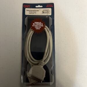 QVS 6FT CC308-06 BIDIRECTIONAL Bi-tropics PARRALLEL Printer CABLE New